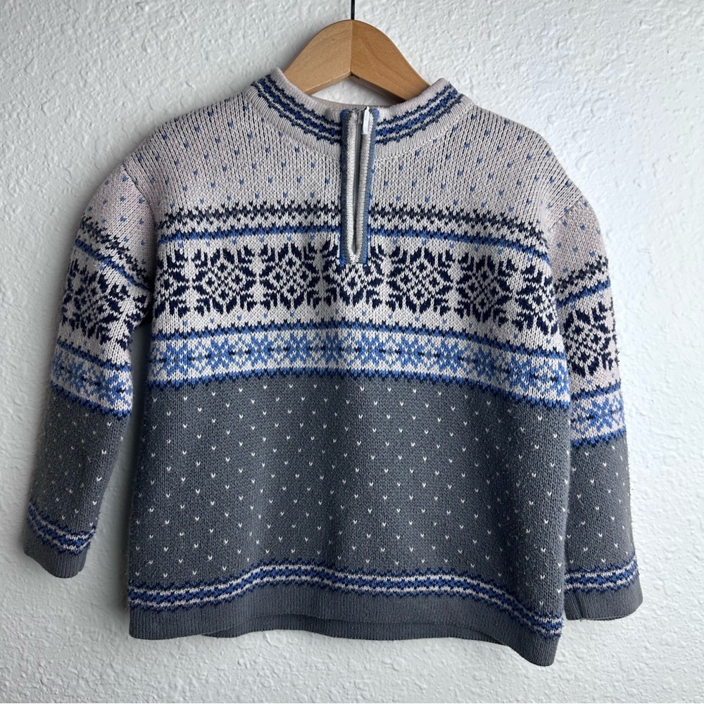 Hanna Andersson Blue and Gray Knit Sweater